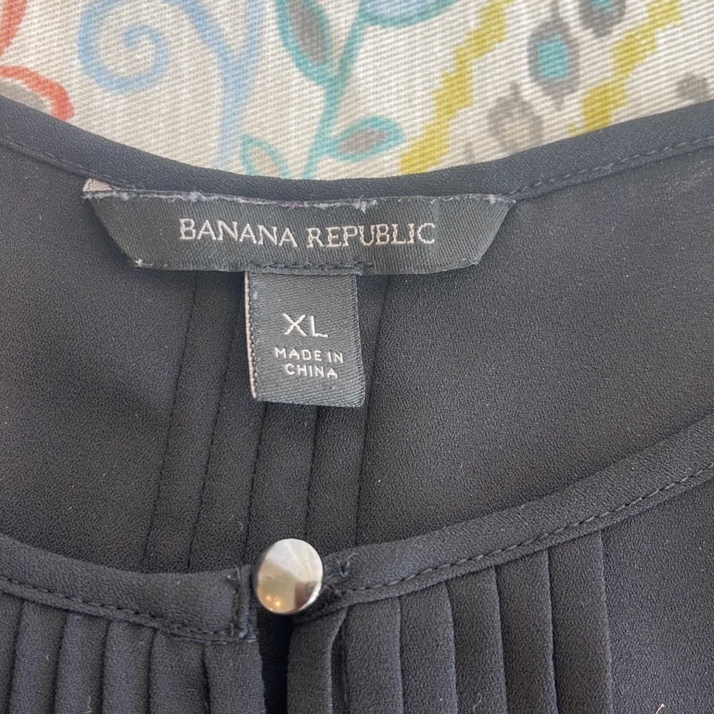Banana Republic Black Pintuck Peplum Blouse - Picture 7 of 12